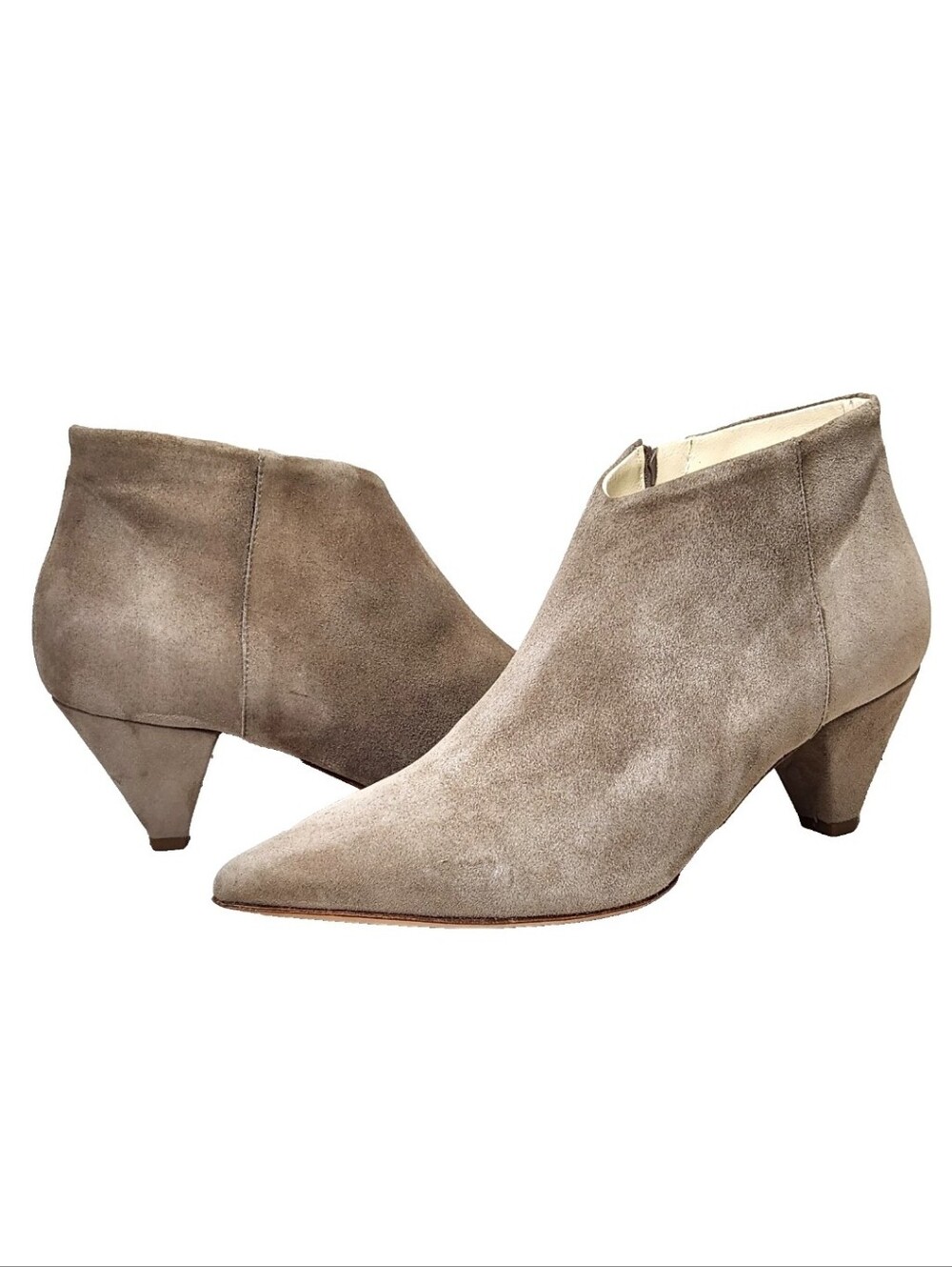 BUTTER Suede Booties Made In Italy Sz 9 Beige Zip